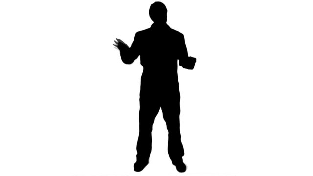 Maestro moves silhouette - 1080p. Silhouette of a man doing maestro movements with hands - Full HD