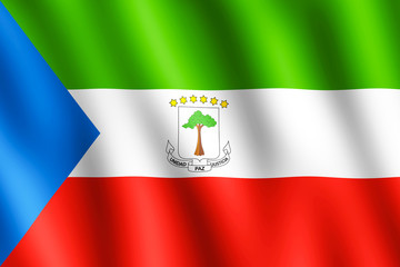 Flag of Equatorial Guinea waving in the wind