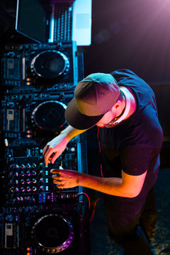 DJ man mixing electronic music
