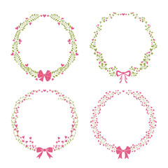 Set of floral vector frames.