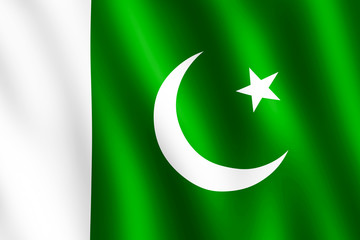 Flag of Pakistan waving in the wind