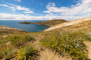 Panorama on Island of the Sun, Titicaca Lake, Bolivia