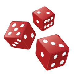Three red dices.
Illustration of three red casino dices isolated on the white background. Vector available.
