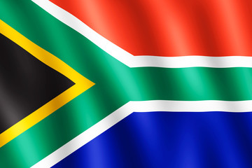 Flag of South Africa waving in the wind