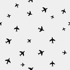Geometric simple monochrome minimalistic vector holiday pattern planes