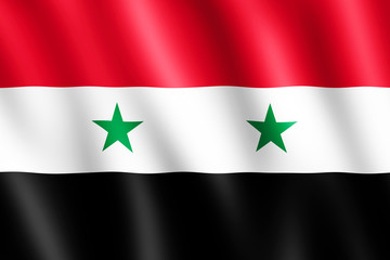 Flag of Syria waving in the wind