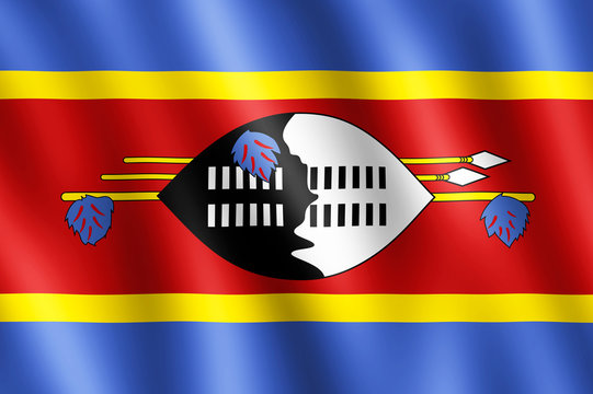 Flag of Swaziland waving in the wind