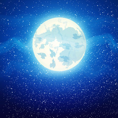 Naklejka na ściany i meble full moon close up and around the stars