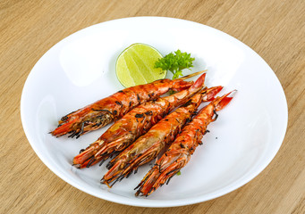 Grilled king prawns