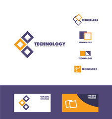 Technology square logo icon