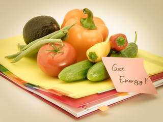 Office Documents and Vegetables; Get Energy