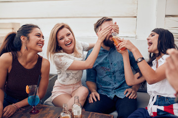Young friends having fun at party