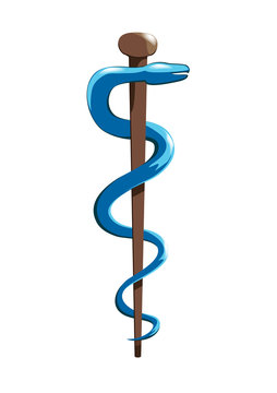 Vector image of the Rod or Staff of Asclepius/
aesculapius associated with medicine and healthcare