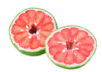 Fresh pomelo fruit isolated on white background