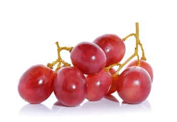 Red grapes isolated on white background