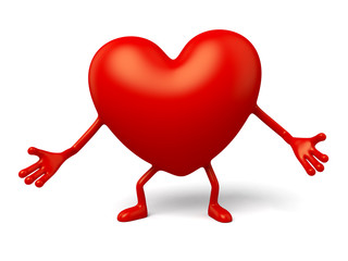 The 3d heart made a gesture of personality