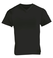 Black V-Neck Shirt Design Template