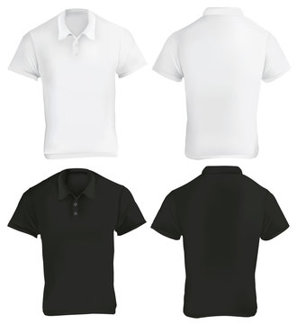 Black and White Polo Shirt Design Template
