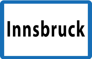 Austrian Road City Sign of Innsbruck Vector Illustration
