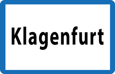 Austrian Road City Sign of Klagenfurt Vector Illustration