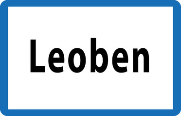 Austrian Road City Sign of Leoben Vector Illustration