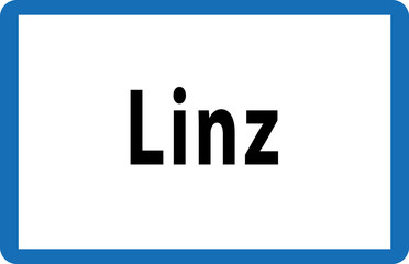 Austrian Road City Sign of Linz Vector Illustration