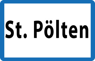 Austrian Road City Sign of St. Pölten Vector Illustration