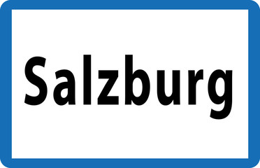 Austrian Road City Sign of Salzburg Vector Illustration