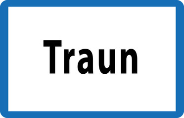 Austrian Road City Sign of Traun Vector Illustration