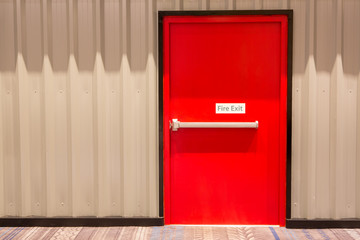 Red fire exit door - 99255271