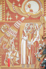 Декоративное панно в технике сграффито. Узбекитсан