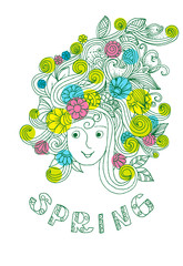 Vector vintage hand drawing  flowers