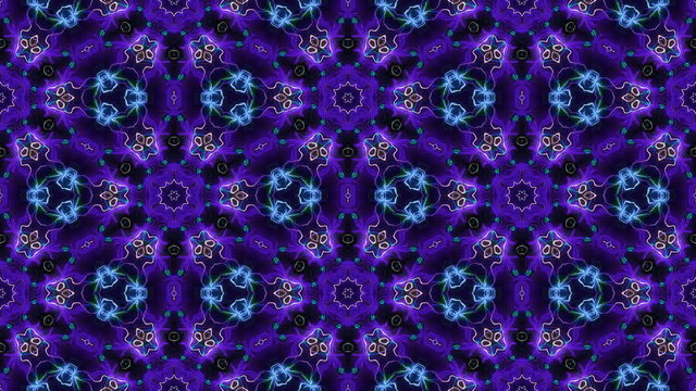 Colorful modern abstract ornamental kaleidoscope, fireworks - blue pattern