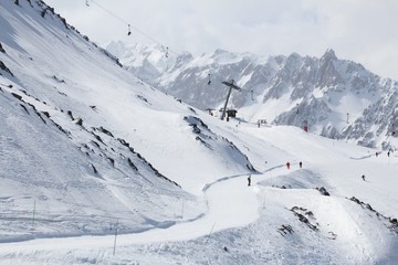 Fototapeta na wymiar France ski run - Valloire in Rhone-Alpes