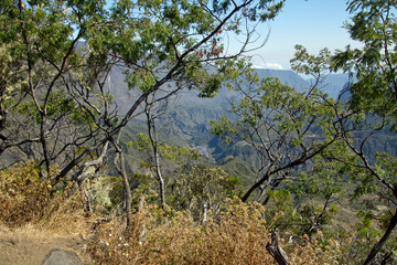 Beautiful view of the mountains of Reunion Island