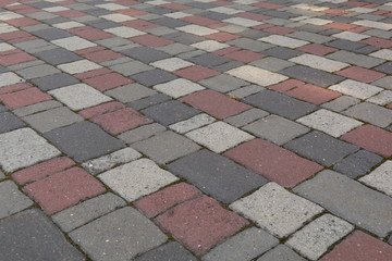 Pavement from multicolor blocks. Background