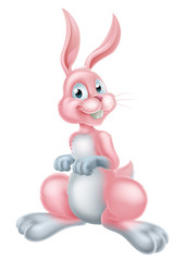 Cartoon Pink Easter Bunny Rabbit