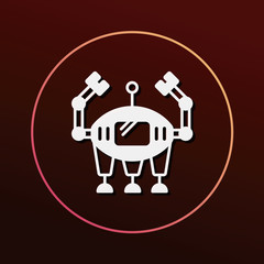 Space machine robot icon