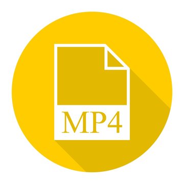 MP4 file icon with long shadow