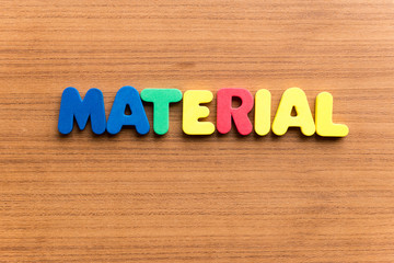material  colorful word
