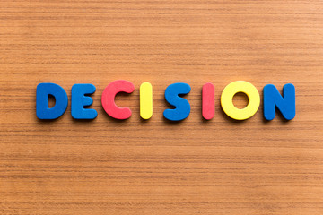 decision colorful word