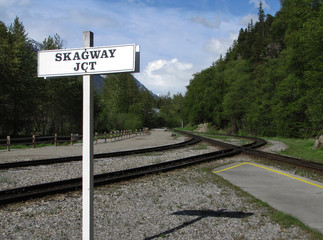 Arriving at Skagway Junction by train. 