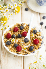 Granola with berries