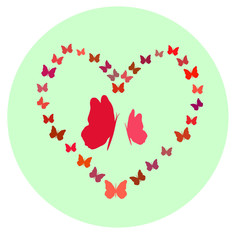 Happy Valentine's Day. Love symbol. Butterfly in love. Vector icon.