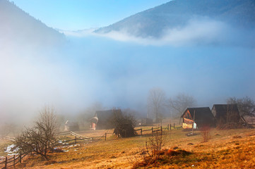 Fototapeta na wymiar Carpathians in the mist
