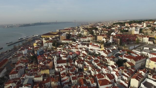 Aerial View of Alfama, Lisbon, Portugal