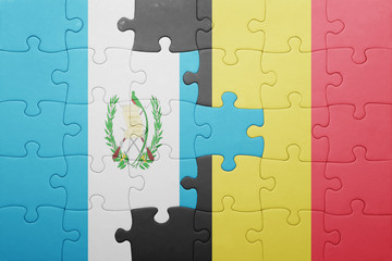 puzzle with the national flag of guatemala and belgium