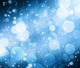 snowflakes and stars descending on  bokeh background