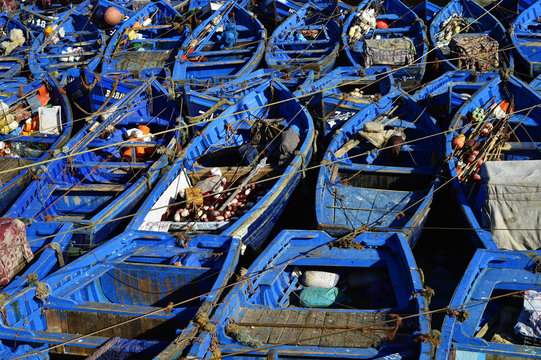 Fototapeta nice blue boat