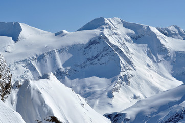 Snow covered slopes in the Alps
